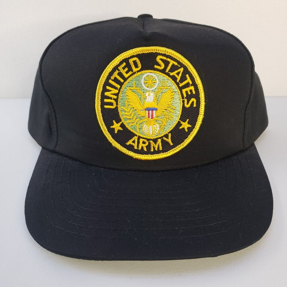 United States Army Hat Snapback Mesh Patch Trucker Black Nissin Cap
